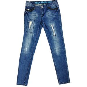 Ruby Blue Skinny Distressed Beaded Size 11/12 D11